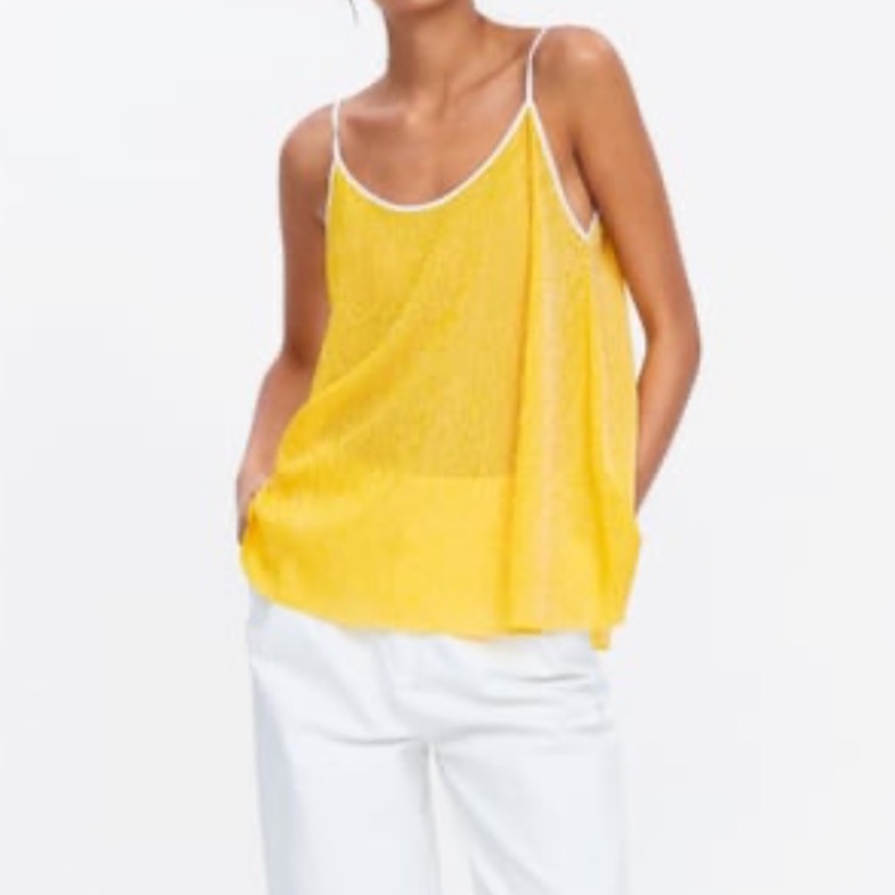 New Zara textures weave yellow too NWT m